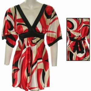Satin Kimono Style Tunic Top